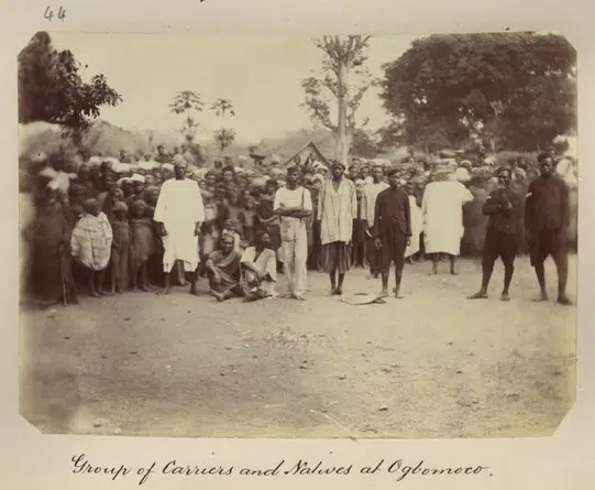 Group of Carriers and Natives at Ogbomoso in the 19th Century